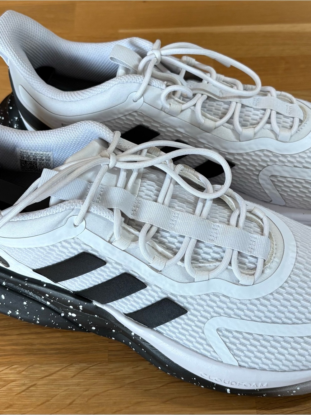 Adidas White Running Shoes with Black Accents
